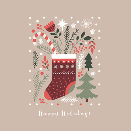 Christmas stockingのイラスト素材