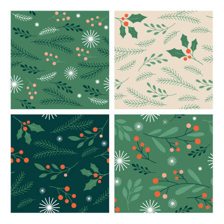 Set of Christmas seamless patternsのイラスト素材