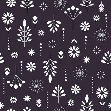 seamless abstract pattern with floral elementsのイラスト素材