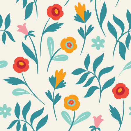 Seamless floral pattern, floral background, fabric designのイラスト素材