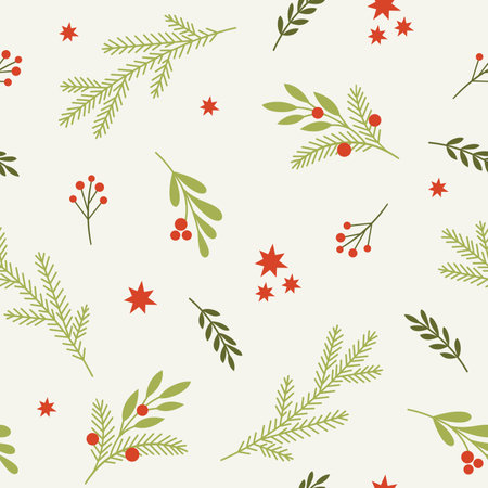 Vector seamless pattern, Christmas backgroundのイラスト素材