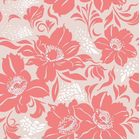 Floral pattern, seamless vector illustration.のイラスト素材
