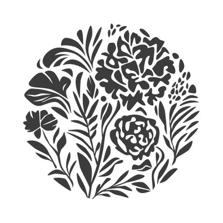 Floral pattern circle, banner design, greeting card or invitationのイラスト素材