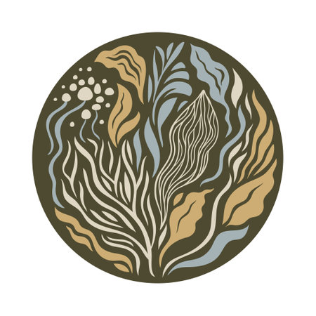 Floral pattern circle, banner design, greeting card or invitationのイラスト素材