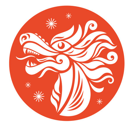Chinese dragon head. Symbol of chinese new year. vector illustrationのイラスト素材