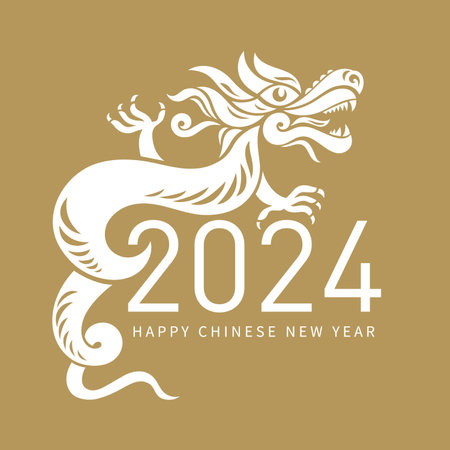 Chinese New Year of the Dragon. Greeting card design template.のイラスト素材