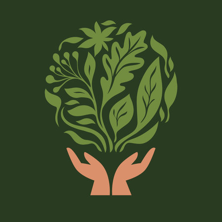 Hand holding plants. Eco earth day concept. nature concept. nature conservation ideasのイラスト素材