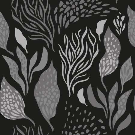 Abstract textured background, seamless black and white patternのイラスト素材