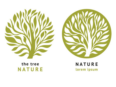 Logo tree. Eco Earth day concept. Nature concept. Nature conservation ideaのイラスト素材