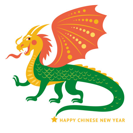 Chinese Happy New Year 2024. Year of the Dragon. Greetings card, banner , greeting Dragon . Isolated on whiteのイラスト素材
