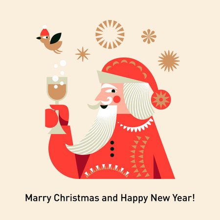 Christmas and New Year Greeting cardのイラスト素材