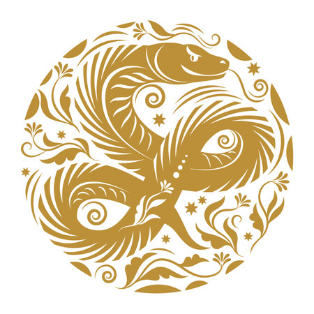 Chinese Happy New Year 2025. Year of the Snake. Symbol of New Year. Snake in circleのイラスト素材