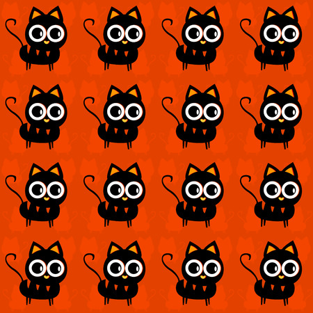 halloween cat patternのイラスト素材