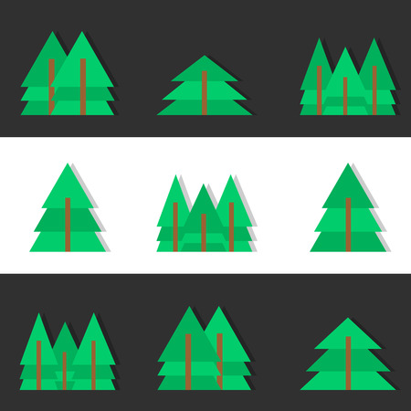 set of christmas trees iconsのイラスト素材