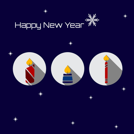 greeting card with flat candlesのイラスト素材