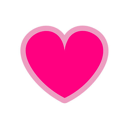 Pink heart separate symbol. Isolated heart object for Valentine's Day, can be used as sitker or icon for love and friendship and Valentine's day themeのイラスト素材