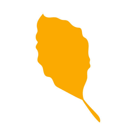 Autumn leaf, herbal element. Fall orange beech leaf. Can be used as sign, symbol, icon. Autumn botanical flat plant element, beech orange leaf. Stock vector illustration isolated on white backgroundのイラスト素材