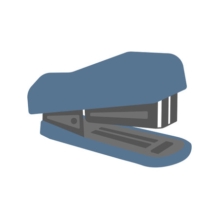 Stationery stapler illustration. School supply flat design. Office element - stationery and school supply. Back to school. Stapler icon.のイラスト素材