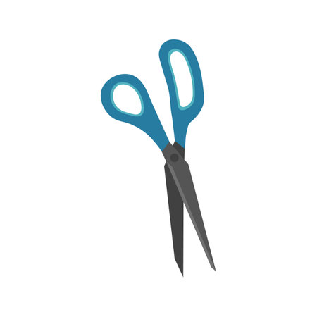 Stationery scissors illustration. School supply flat design. Office element - stationery and school supply. Back to school. Scissors icon. Tool for seamstress and hairdresser.のイラスト素材