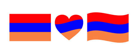 Chile flag signs set, Chilean heart shape decorative element. National Chilean symbols. Independence Day of Chile.のイラスト素材