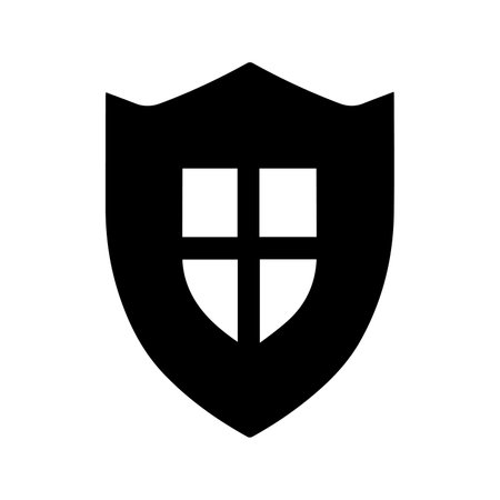 Shield check logo vector illustration, isolated on white background. Shield icon - symbol representing security, protection, and verification. Ideal for branding related to safety or quality assuranceのイラスト素材