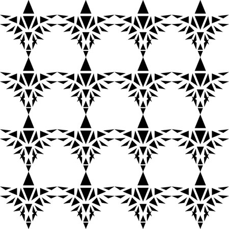 Seamless geometric pattern with simple triangular shapes. Trendy and stylish print for fabric, textile, wallpaper. Minimalistic abstract black white pattern, geometric triangles, repeating background.のイラスト素材