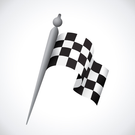 Realistic Checkered Racing Flag. Vector - Illustration.のイラスト素材