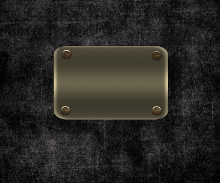 Metal plate, against a wall in style grungeの写真素材