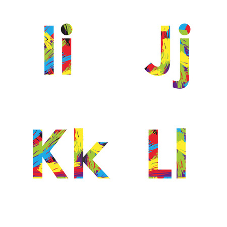 set of colorful alphabets on abstract backgroundのイラスト素材