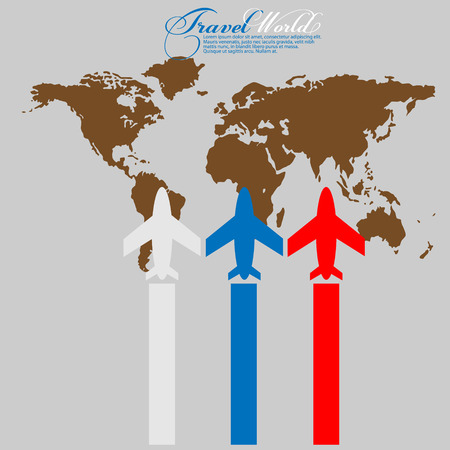 Background with colorful airplanes. Vector illustration.のイラスト素材