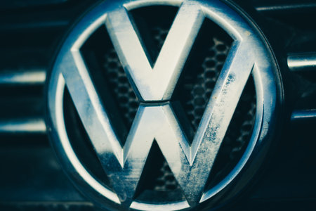 Russia - April 22, Volkswagen logo on April 22,2016 in Russia.  Volkswagen is a German automobile...