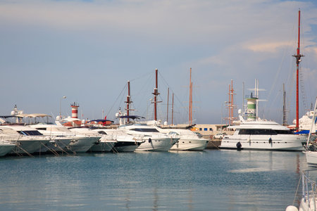 Voyages. Yachts on Mediterranean sea.