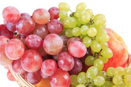 Clusters of red and green grapes. It is isolated.の写真素材