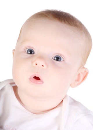 Portrait of the baby of the girl close upの写真素材