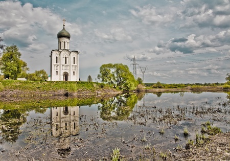 Church of Intercession upon Nerl River. (Bogolubovo, Vladimir region, Golden Ring of Russia)の写真素材