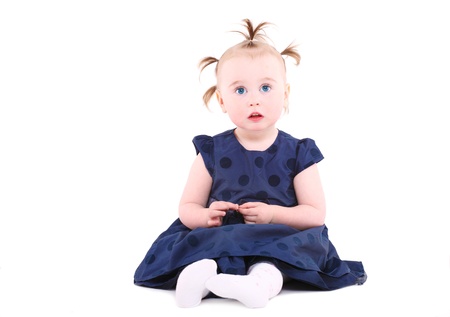 little girl with a ridiculous hairdressの写真素材