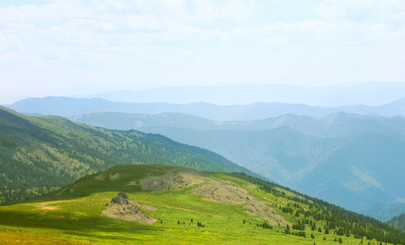 View from mountains peak. Altai, Siberia