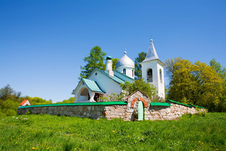 Beautiful ancient church against the blue sky