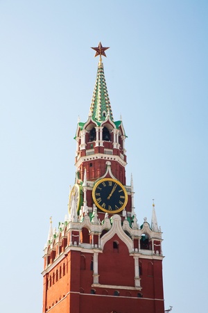 Russia, Moscow. Spassky Tower of Moscow Kremlin.の写真素材