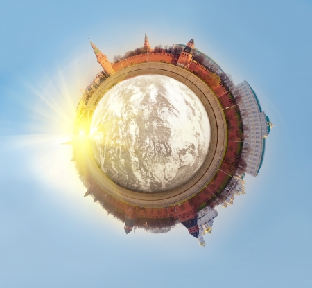  polar Panorama of Moscow. Kremlin の写真素材