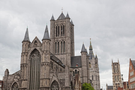 St Bavon Cathedral Ghent, Belgium, ascent to heavenの写真素材