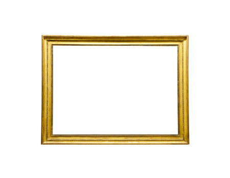 gold picture frame. Isolated over white background 