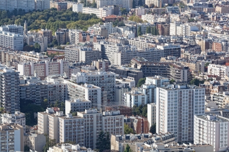 View of Paris from height of bird's flightの写真素材