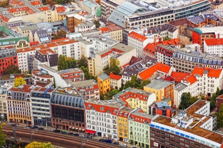 View of autumn Berlin from an observation deck のeditorial素材