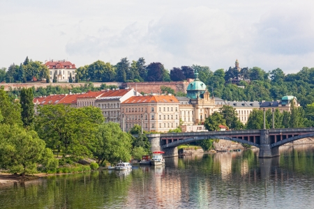 Czech republic, Prague, look on Gradchana and the Vltava Riverの写真素材