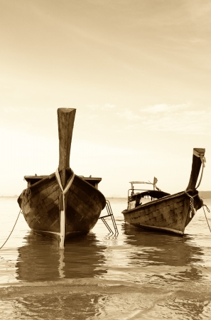 Longtail, the traditional Thai boatの写真素材