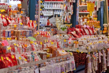 BUDAPEST, HUNGARY - JUNE 8  Sale of spices in the central market of Budapest, Hungary, June, 8, 2012  The central market - the most large covered market in the city のeditorial素材