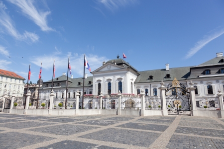 presidential palace in Bratislava, Slovakia in the sunny summer dayのeditorial素材