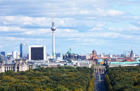 Day view of the central district of Berlin from an observation deck のeditorial素材