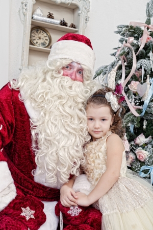 Girl in an elegant dress and Saint Nicolasのeditorial素材